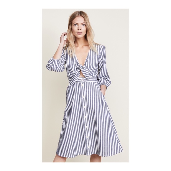 Madewell Dresses & Skirts - MADEWELL Shimmer Stripe Cutout Midi Dress 2